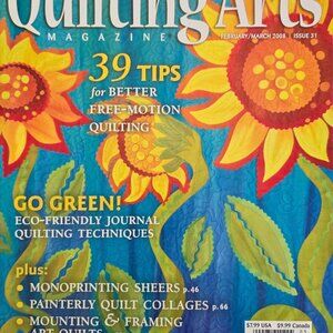 Quilting Arts Magazine February March 2008 39 tips for free motion quilting